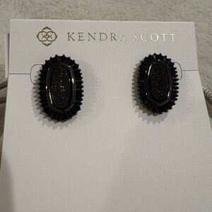 Kendra Scott Black Oval Stud Earrings
